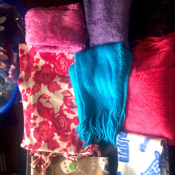 Bird print fleece scarf long new condition vintage Old Navy - Picture 4 of 6